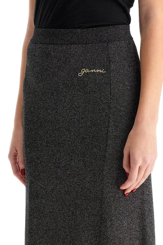 Ganni long lurex knit skirt 4