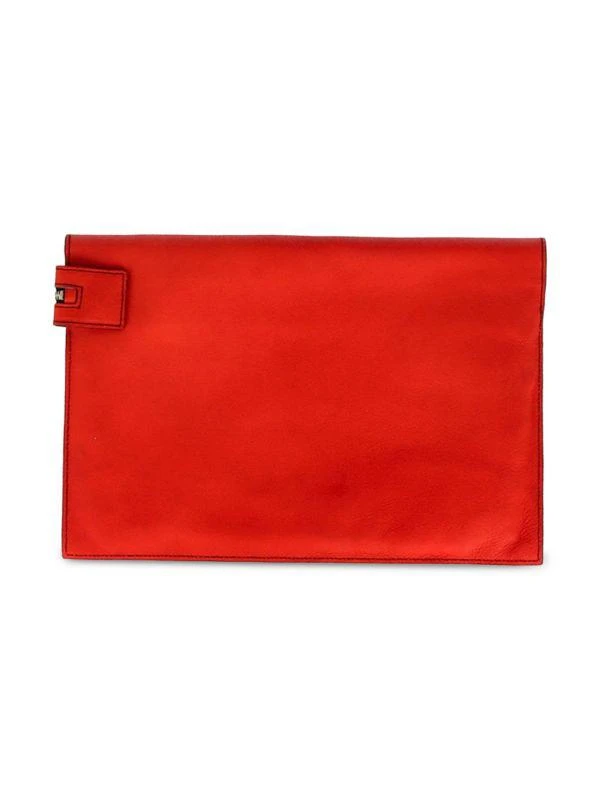 Victoria Beckham Red Leather 2 Tone Clutch 1