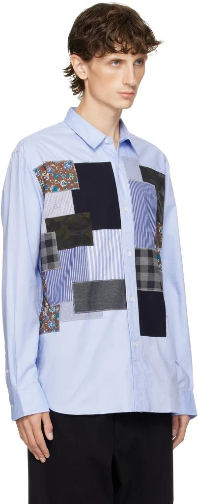 Junya Watanabe Blue Patchwork Mix Shirt 2