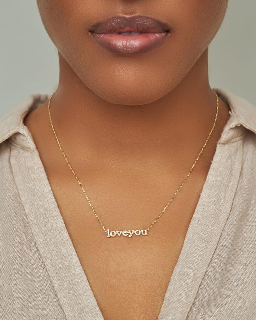 Jennifer Meyer 18k Diamond Love You Necklace