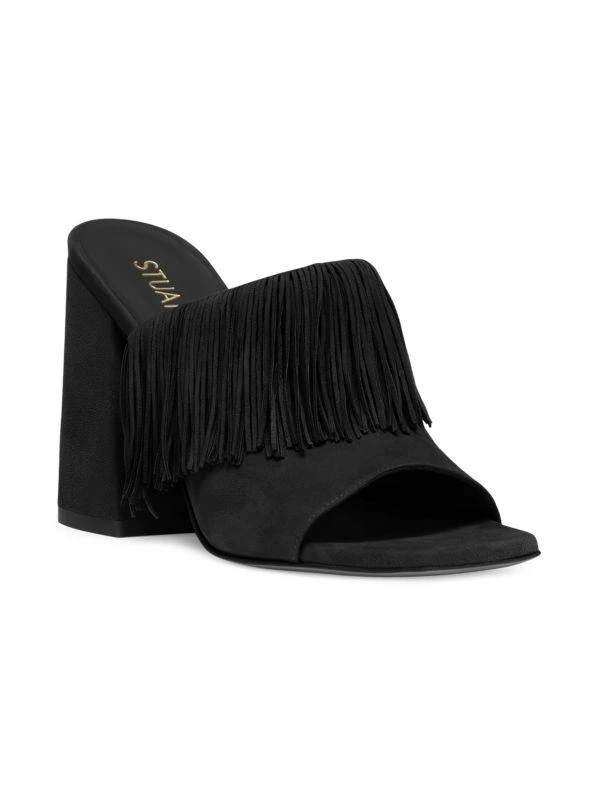 Stuart Weitzman Tia Fringed Suede Sandals 2