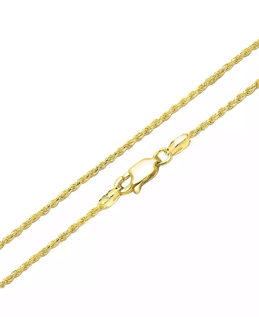 Bling Jewelry Strong 2MM Gold Plated .925 Sterling Silver Rope Cable Chain Necklace 20 Inch