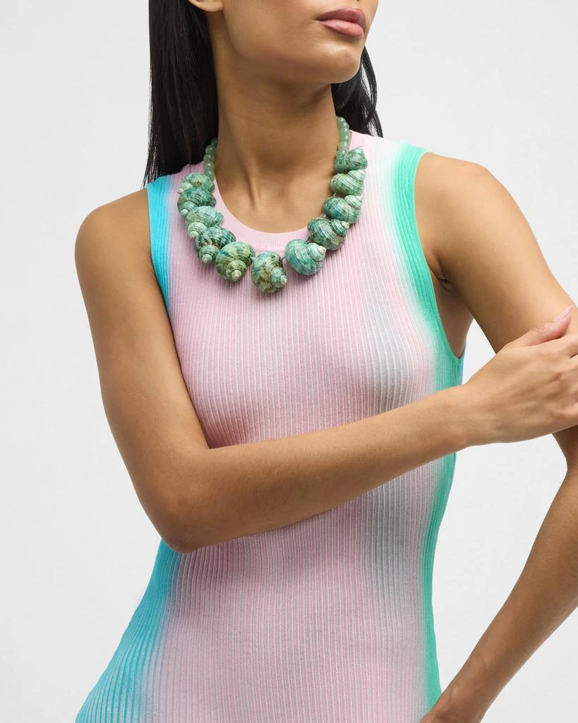 NEST Jewelry Green Seashell Jade Statement Necklace 5