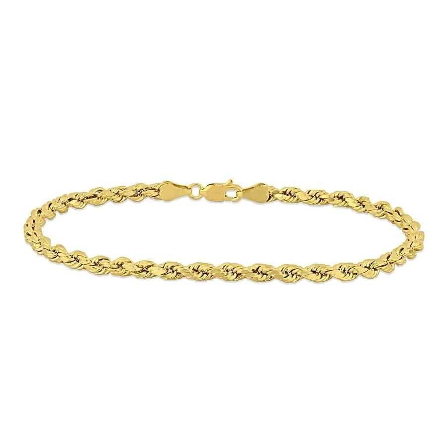 Amour Men
s Rope Chain Bracelet In 10K Yellow Gold (4 Mm/9 Inch) 1