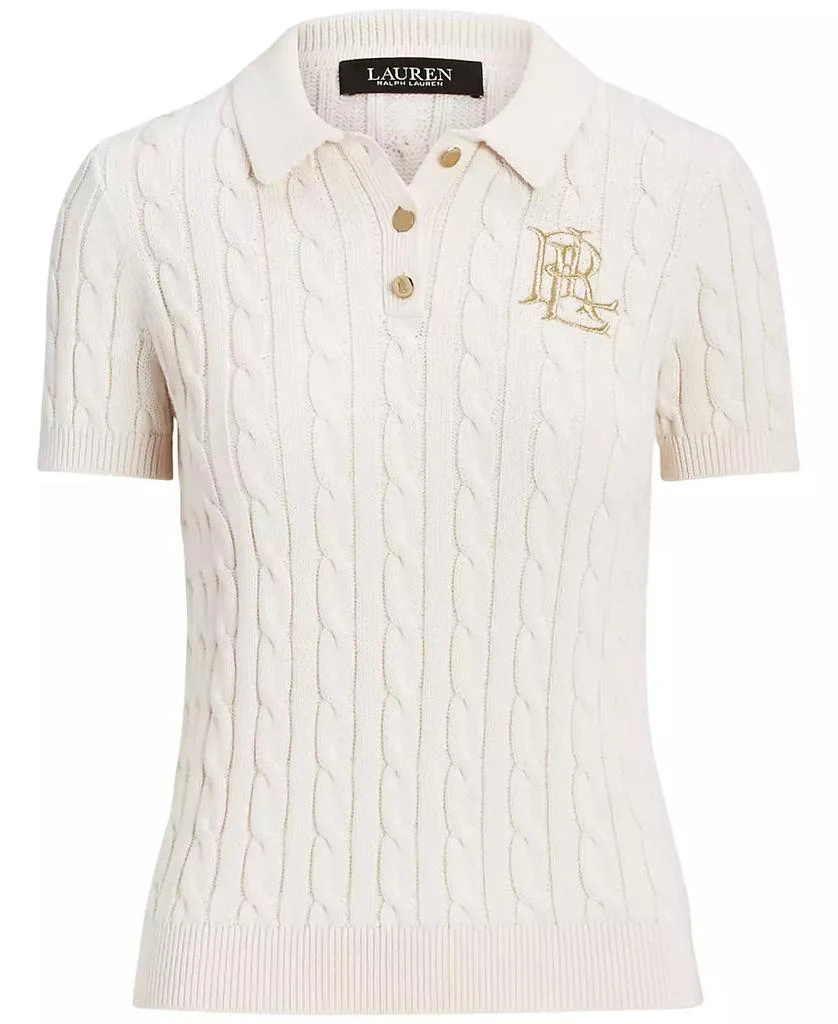 Ralph Lauren Women's Cable-Knit Polo Shirt, P/XS- 5