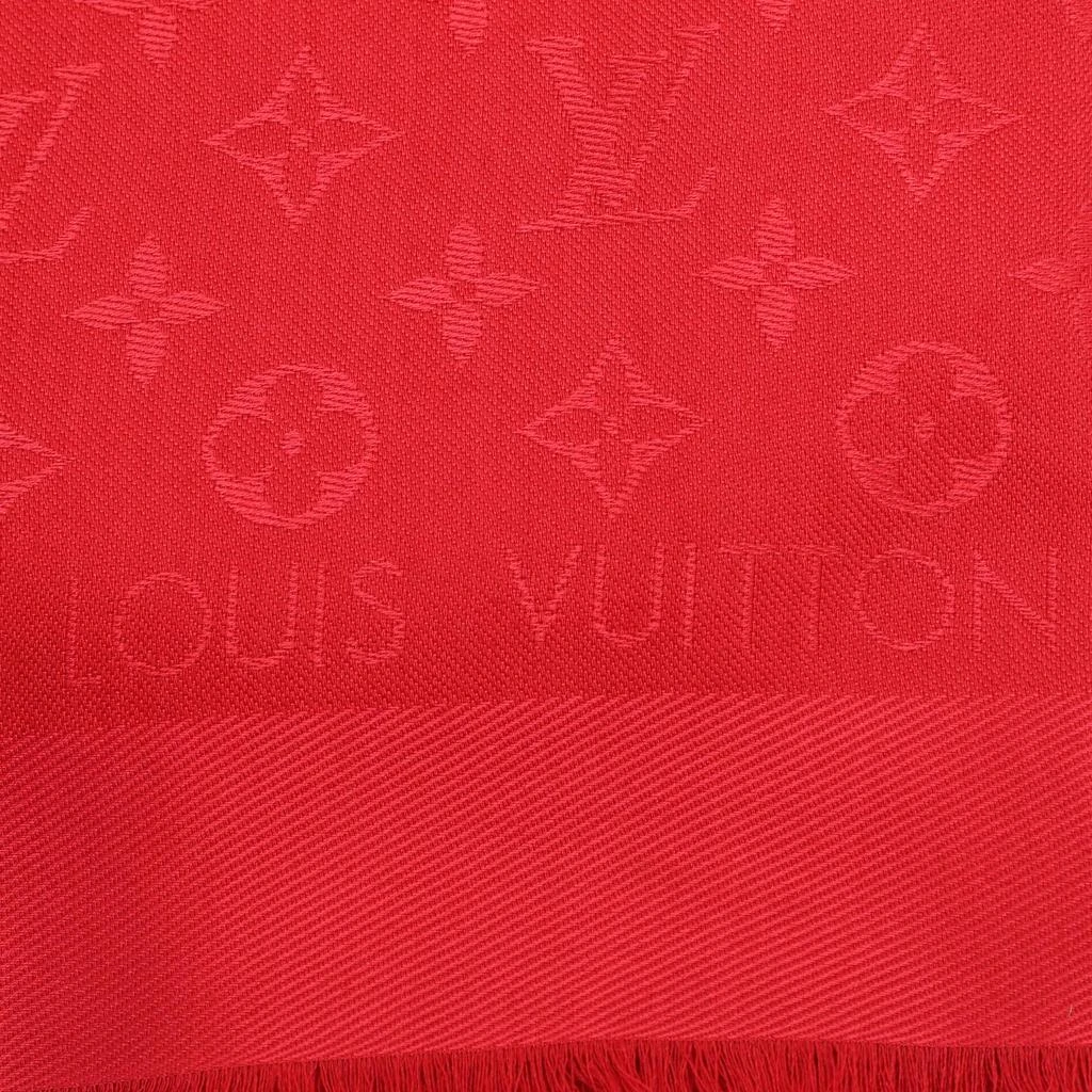 Louis Vuitton Louis Vuitton Red Monogram Silk and Wool Shawl 4