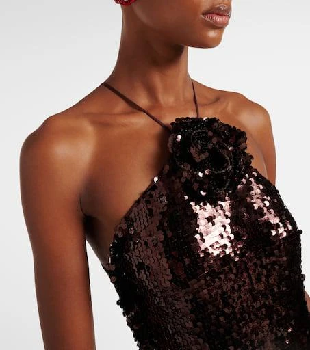 Magda Butrym Floral-appliqué sequined gown 4