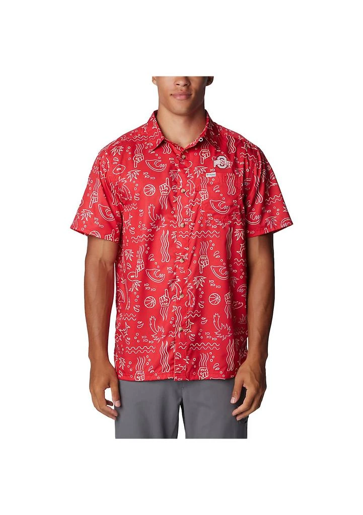 Columbia NCAA Ohio State Buckeyes Super Slack Tide Omni-Wick Button-Up Shirt