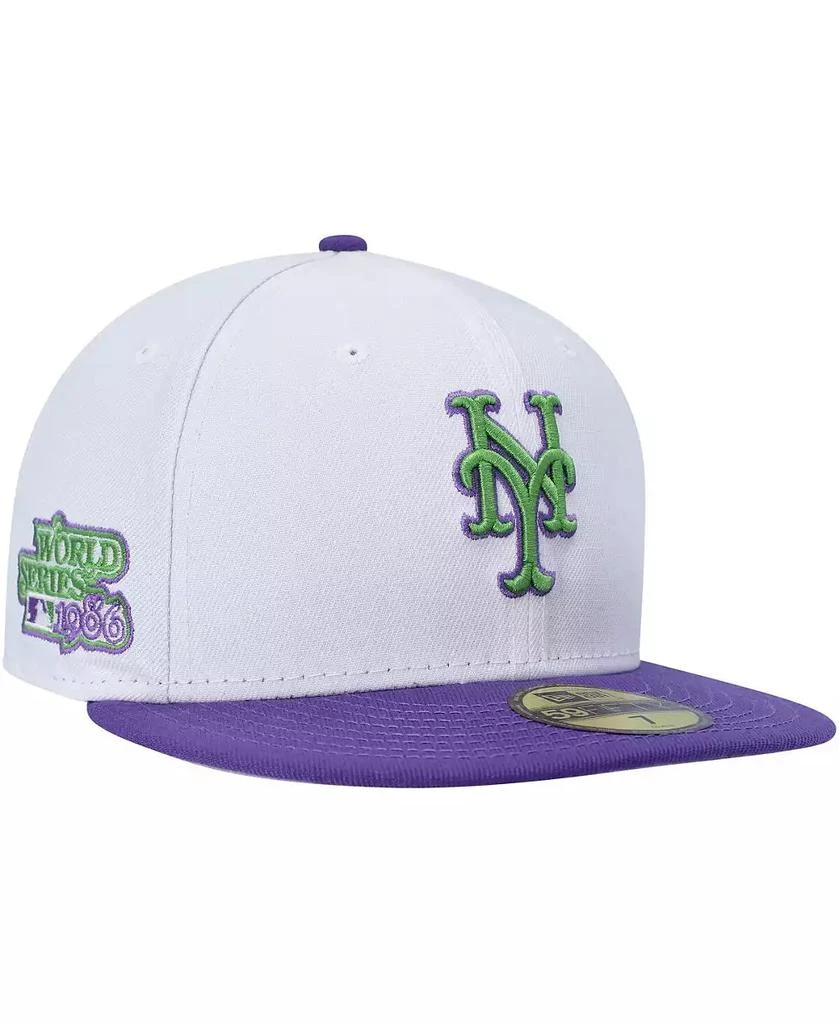 New Era Men's White New York Mets Side Patch 59FIFTY Fitted Hat 1