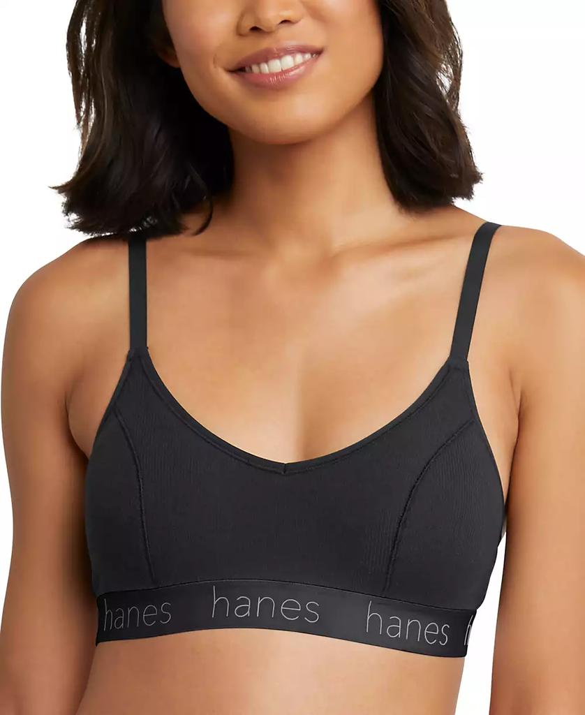 Hanes Women's 2-Pk. Originals Ultimate Stretch Cotton Triangle Bralette DHO101