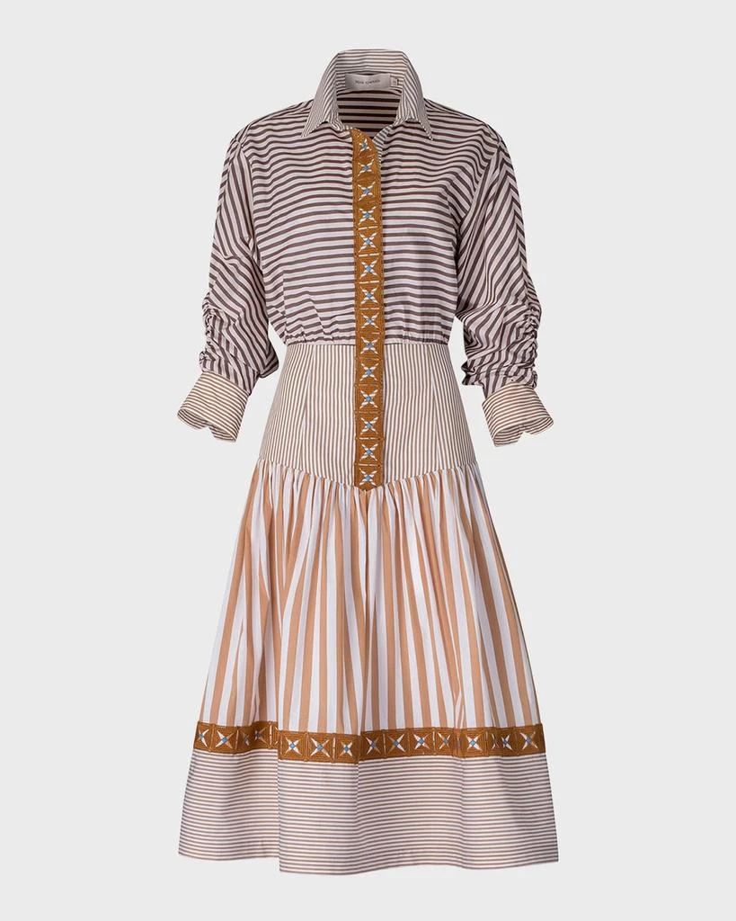 Silvia Tcherassi Lamar Multi-Striped Midi Shirtdress 1