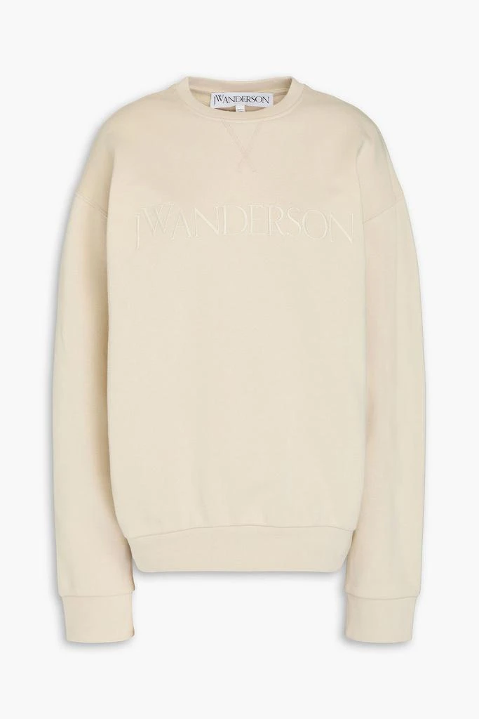 JW ANDERSON Embroidered French cotton-terry sweatshirt 1