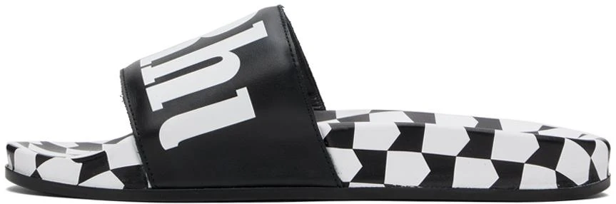 Rhude Black Checkered Leather Slides 3