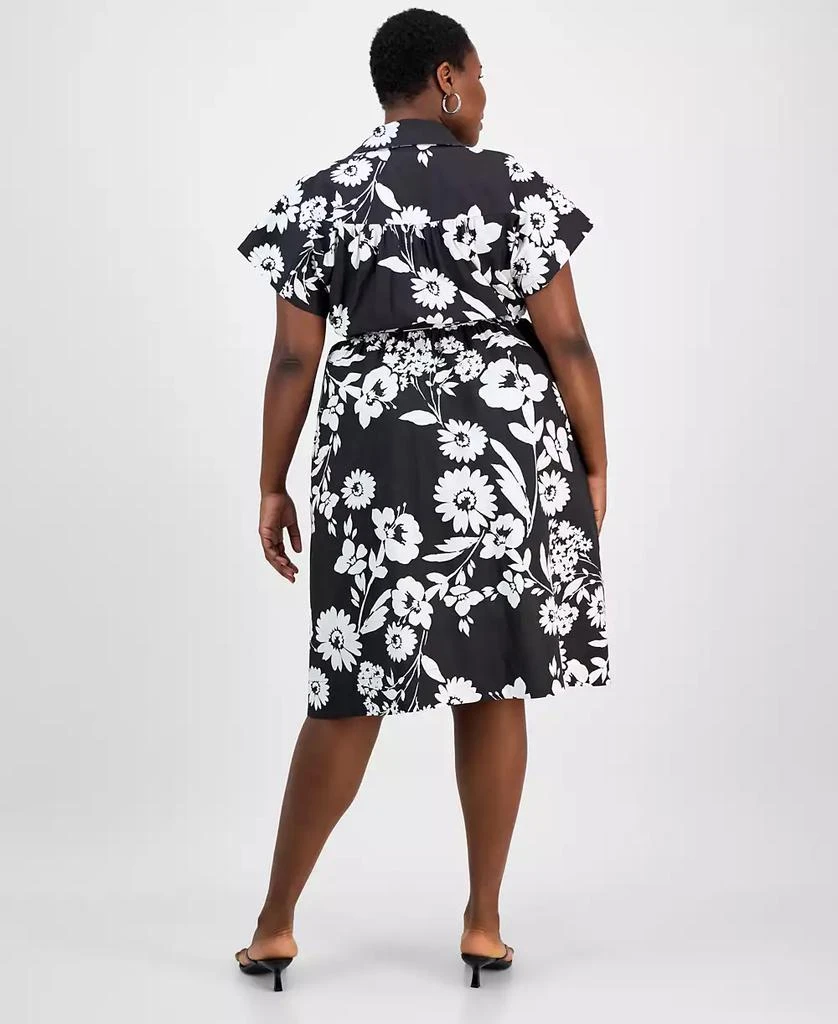 Sandra Darren Plus Size Printed Short-Sleeve Shirtdress 5