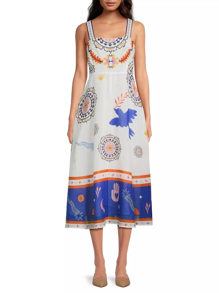 Johnny Was Luisa Abstract Linen Midi-Dress 3