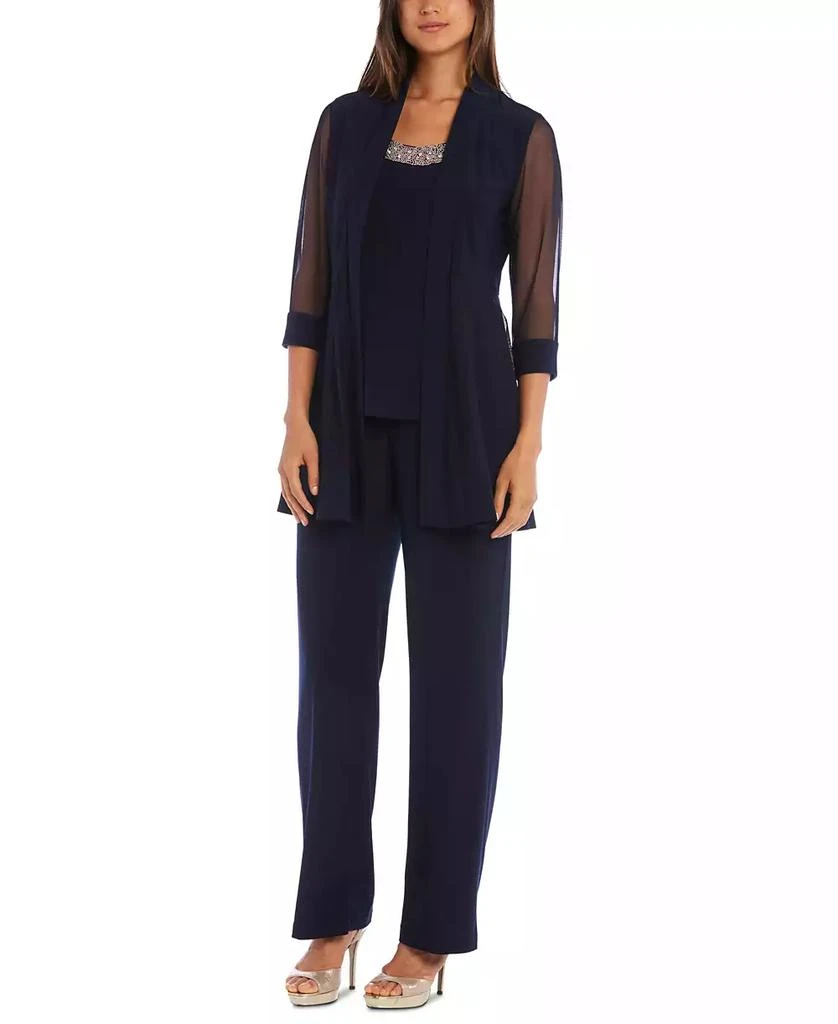 R & M Richards Embellished Layered-Look Pantsuit 1