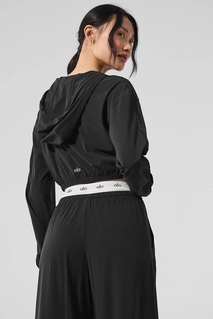 Alo Cropped Breezy Full-Zip Hoodie - Smoky Quartz 3