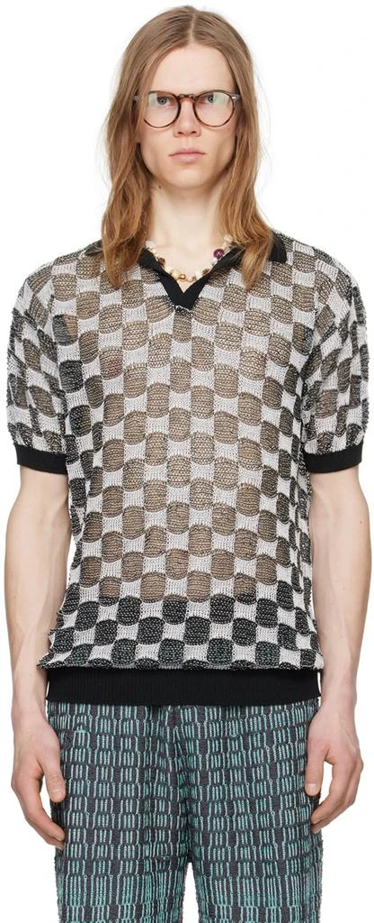 Isa Boulder Black & White Check Polo 1