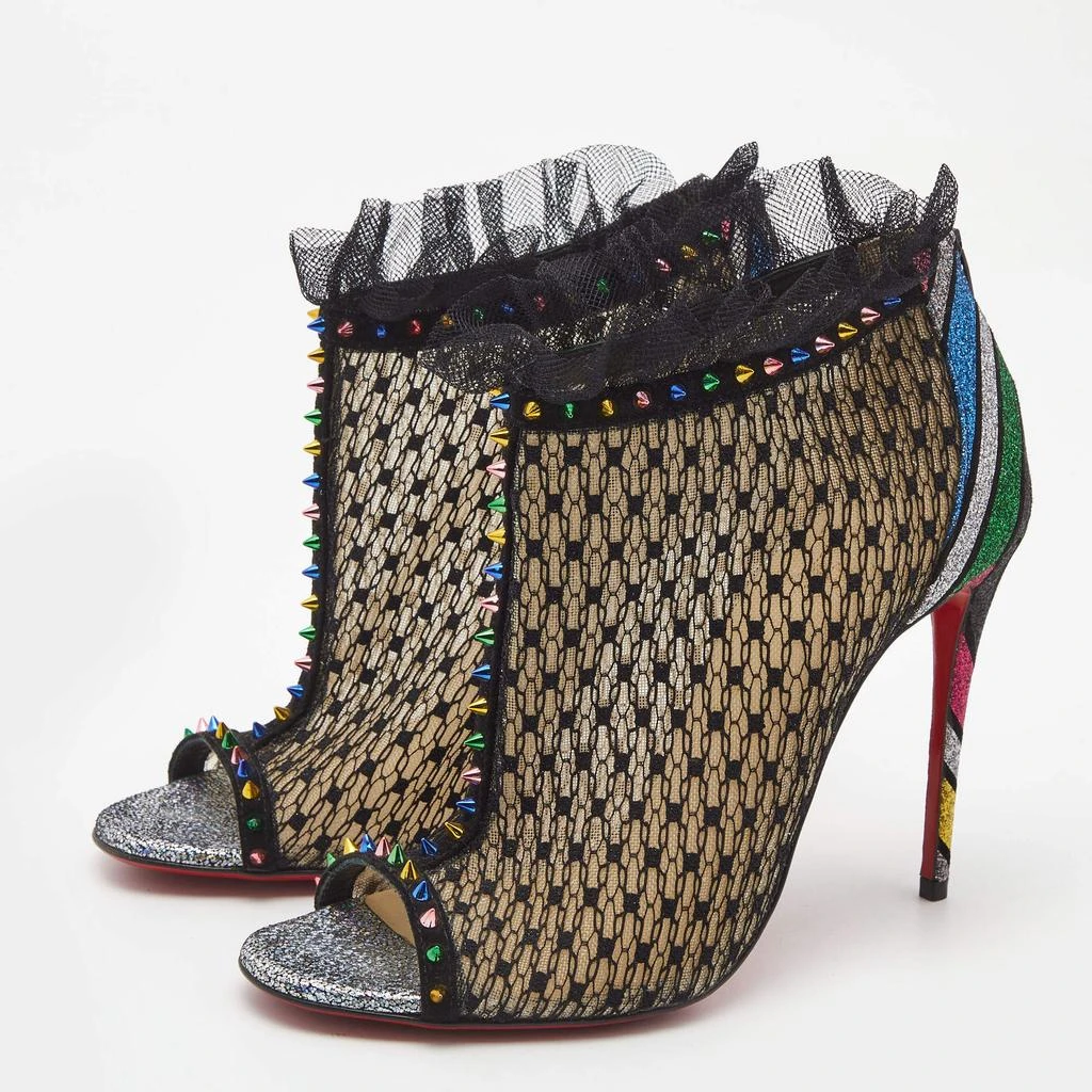 Christian Louboutin Christian Louboutin Multicolor Mesh and Lace Juliettra Ankle Boots Size 37 2