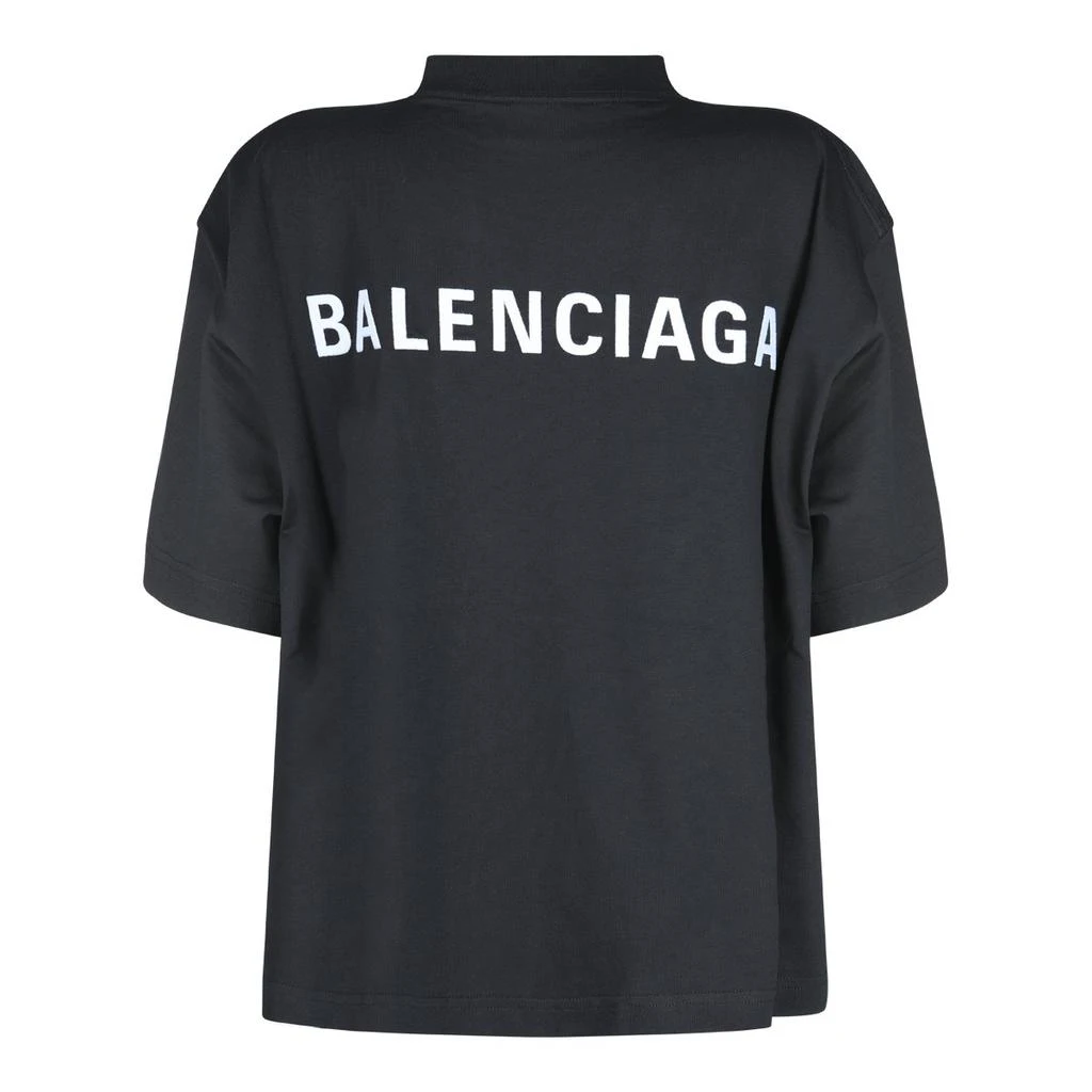Balenciaga Balenciaga Logo Embroidered Mock-Neck T-Shirt 2
