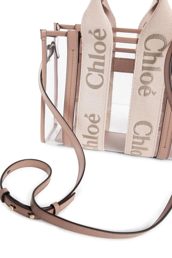 Chloé TWO-TONE RUBBER AND LEATHER SMALL WOODY SHOPPING BAG 4