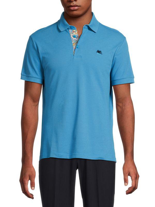 【送料&関税込】Etro roma Polo Shirt In Light Blue Cotton ETRO Roma' Light Blue Cotton Polo Shirt - Polo Shirts