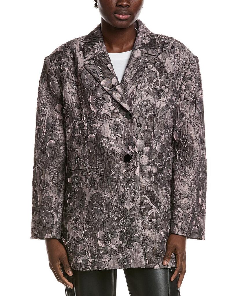 Ganni Rippled Jacquard Oversized Blazer