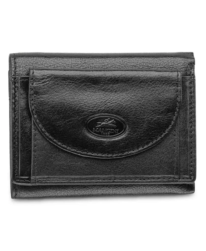 Mancini Leather Goods Men's Equestrian2 Collection RFID Secure Trifold Wallet with Coin Pocket 1