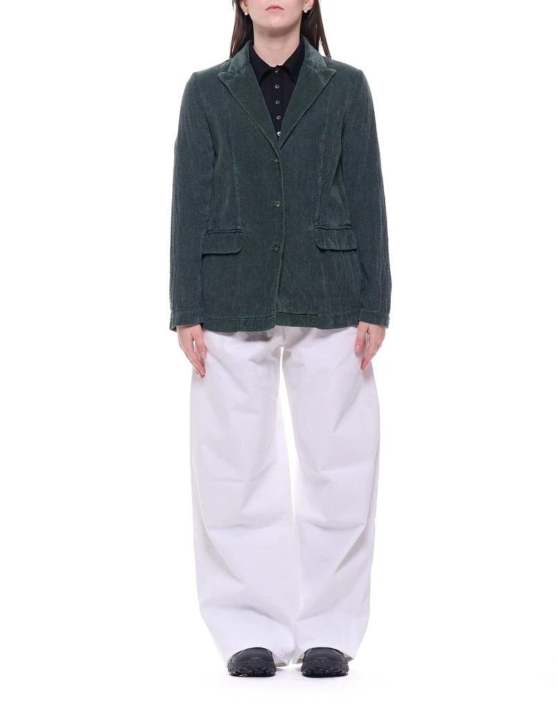 TRANSIT Single-Breasted Green Cotton Corduroy Blazer 3