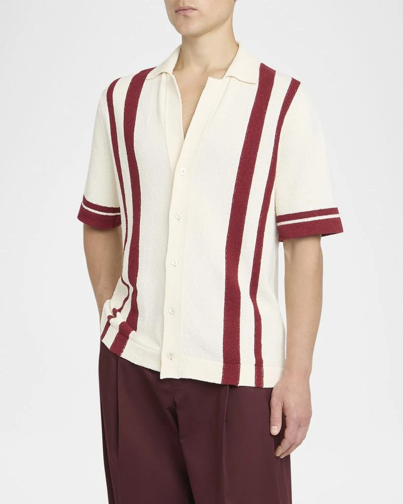 Dolce 
Gabbana Men
s Striped Knit Button-Down Shirt 4