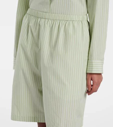 The Row Zinnia striped cotton poplin Bermuda shorts 4