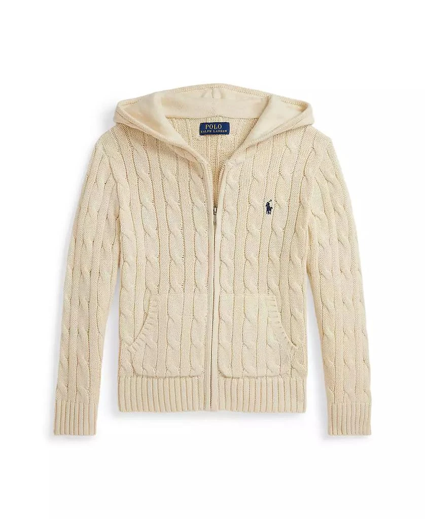 Ralph Lauren Toddler and Little Boys Cable Cotton Hooded Full-Zip Sweater 4