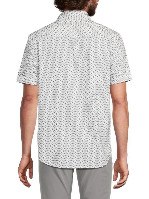 BUGATCHI Print Short Sleeve Shirt