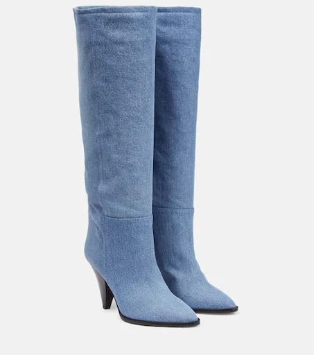 Isabel Marant Ririo denim knee-high boots 1
