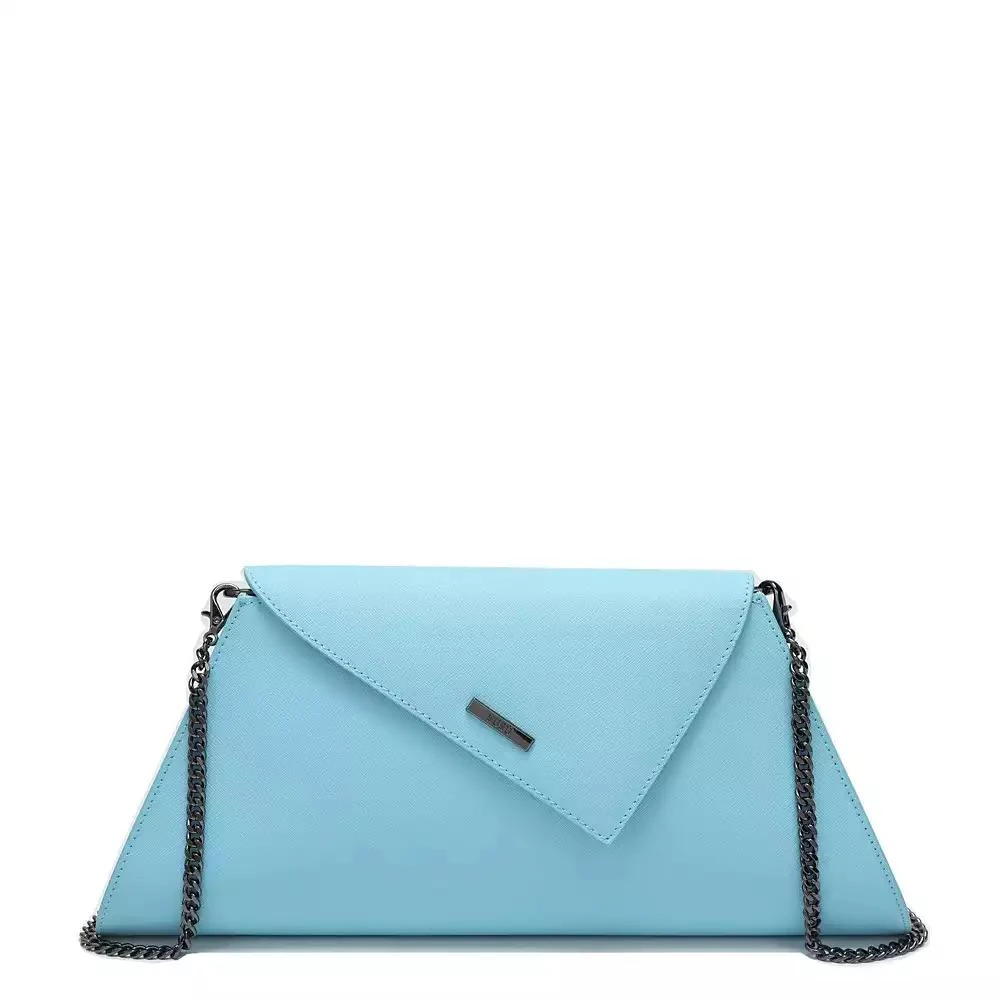 SUSU Women's Saffiano Leather Envelope Clutch Purse Crossbody Evening Bag with Chain Strap Elegant Handbag