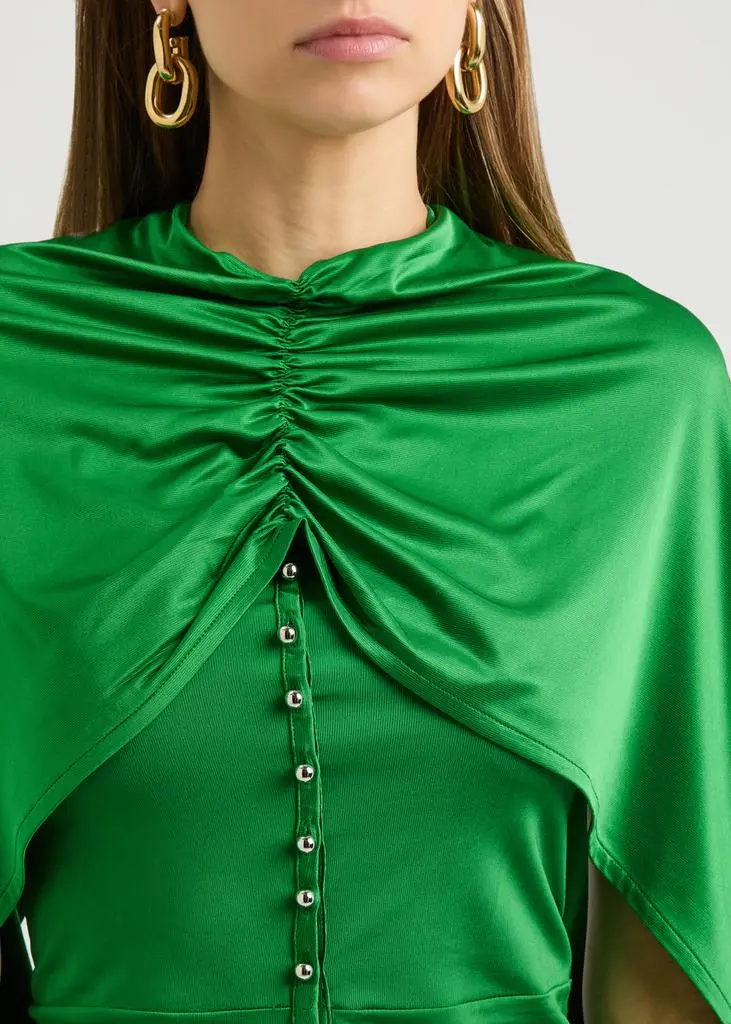 RABANNE Draped satin-jersey top 5