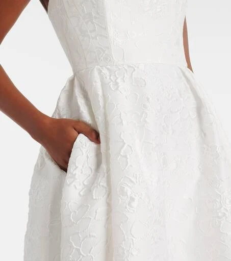knee length dresses for ladies Vintage 1950s Ivory White Rose Brocade Wedding/ Cocktail Dress, 3/4 Sl –  Ian Drummond Vintage main image 1