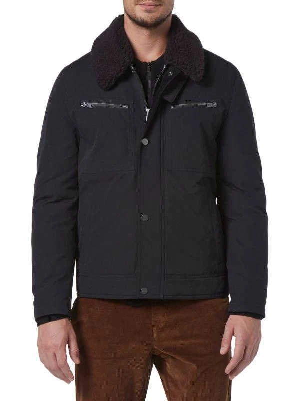 Andrew Marc Randall Faux Shearling Bomber Jacket 1