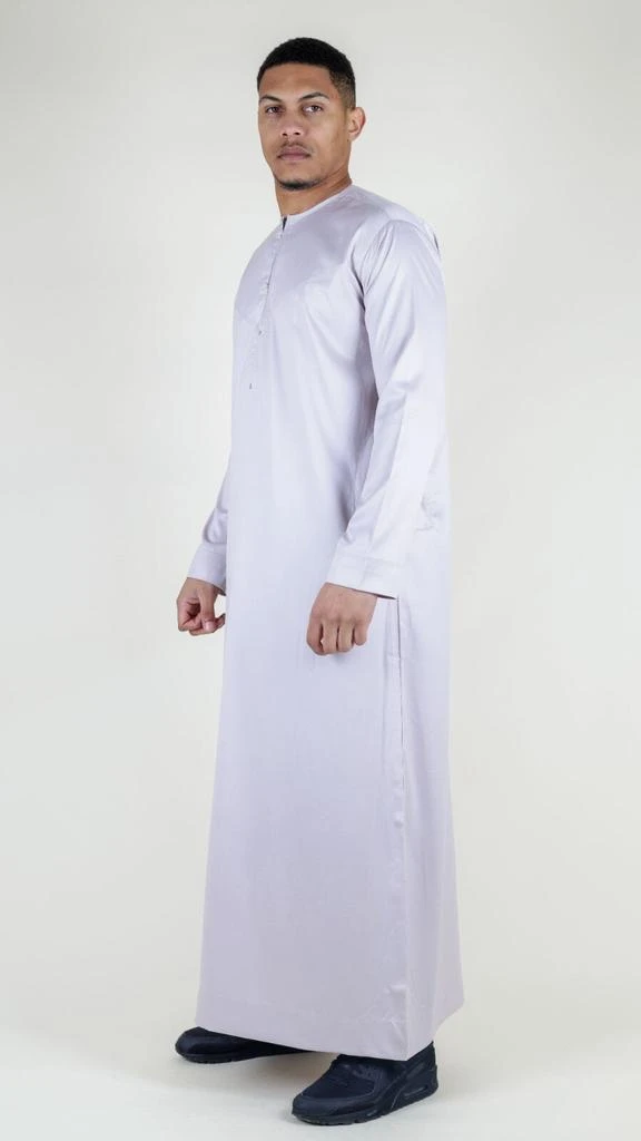 Arabic Thobes Men
s Beige Thobe Robe Satin Emirati Islamic Jubba Eid Slim Fit 2
