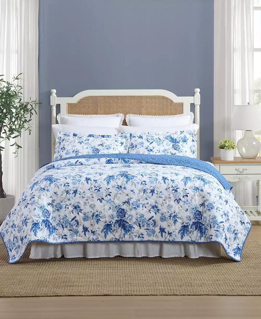 Laura Ashley Breezy Floral Reversible 2-Pc. Quilt Set