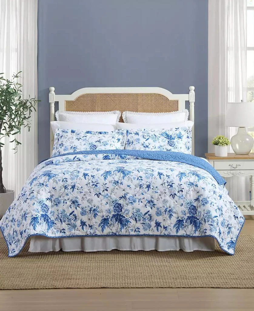 Laura Ashley Breezy Floral Reversible 2-Pc. Quilt Set 1