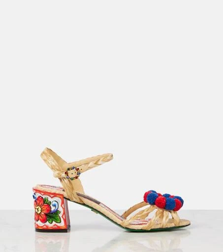 Dolce
Gabbana Taormina 60 embellished raffia sandals 4