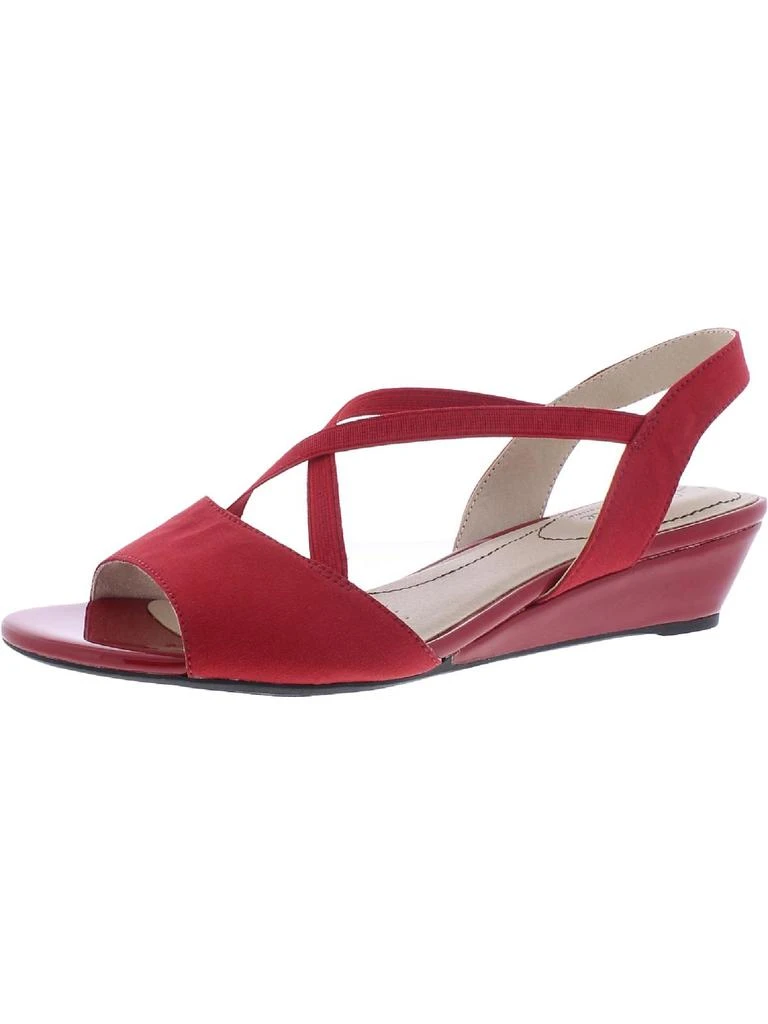 LifeStride Yolo 2 Womens Canvas Ankle Strap Wedge Heels 1
