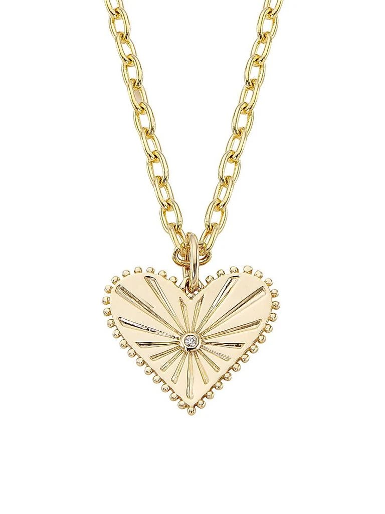 Marlo Laz Agape 14K Gold & Diamond Pour Toujours Pendant Necklace 1