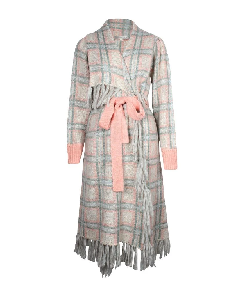 LOVESHACKFANCY Love Shack Fancy Avie Plaid Duster Coat in Multicolor Acrylic 1