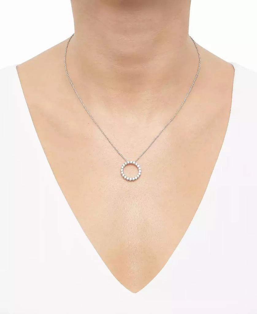 Grown With Love Lab Grown Diamond Circle Pendant Necklace (1 ct. t.w.) in 14k White or Yellow Gold, 16" + 2" extender 2