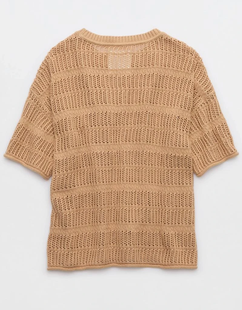 Aerie Aerie Crochet Oversized Short Sleeve Sweater 4