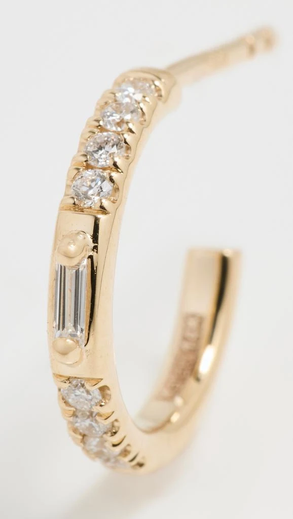 Suzanne Kalan Mixed Diamond Center Baguette Hoops 4