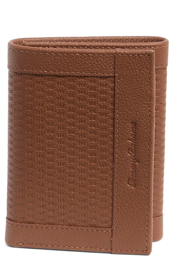 Tommy Bahama Basket Weave Leather Trifold Wallet 1