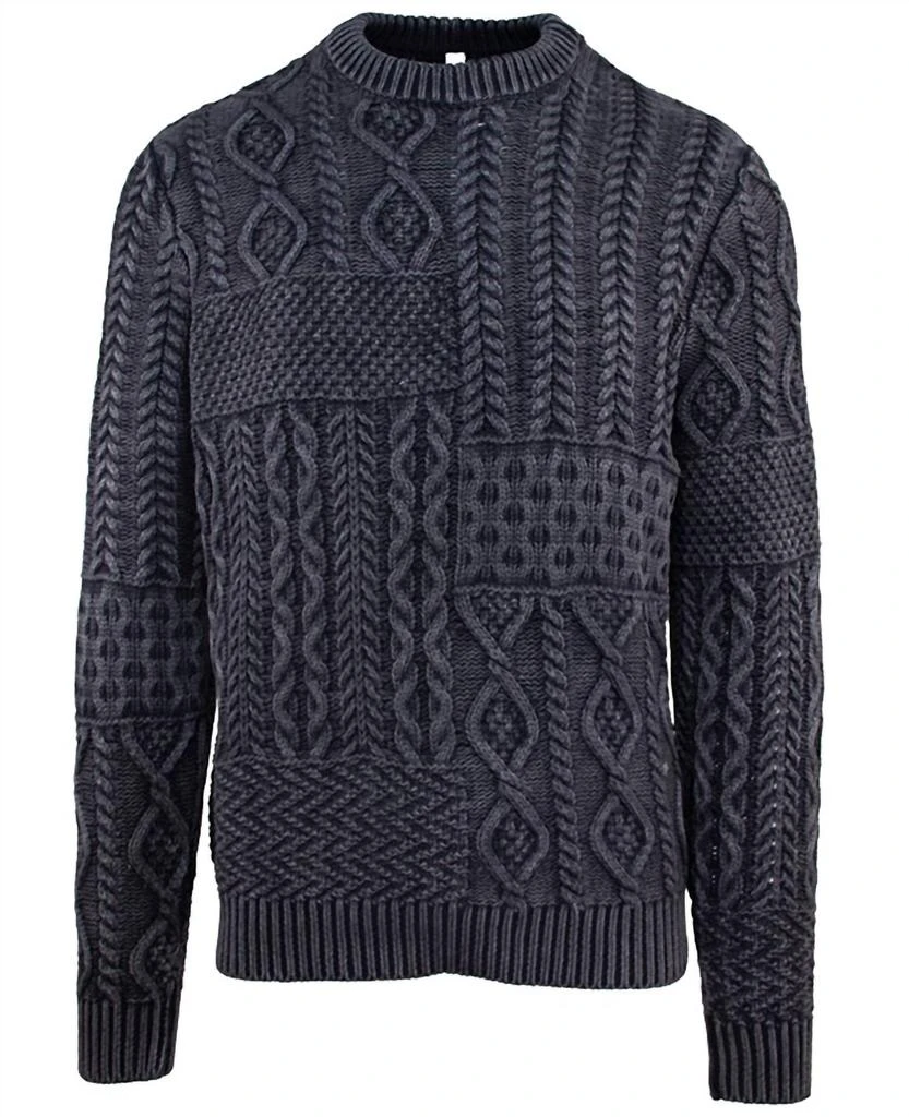 Schott Schott - Stonewashed Cotton Patchwork Crew Sweater 2